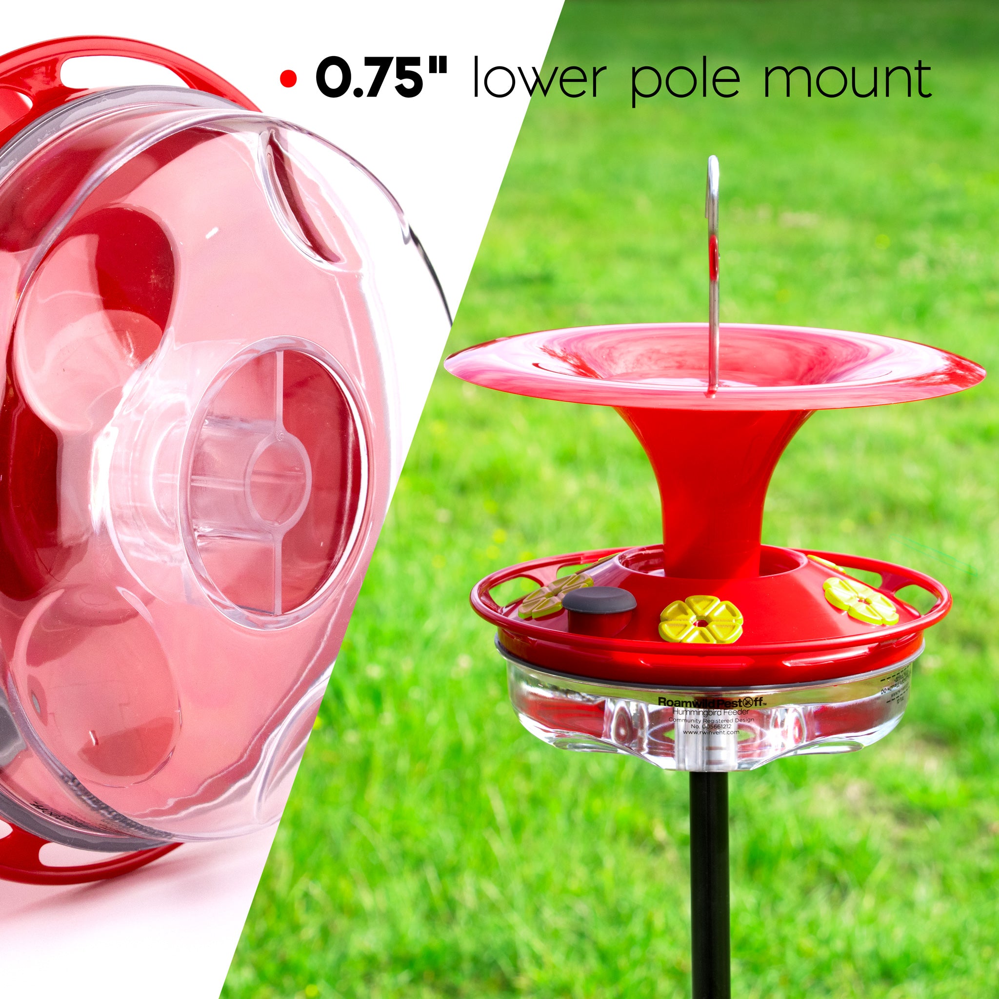 Roamwild Hanging Bee Proof Hummingbird Feeder