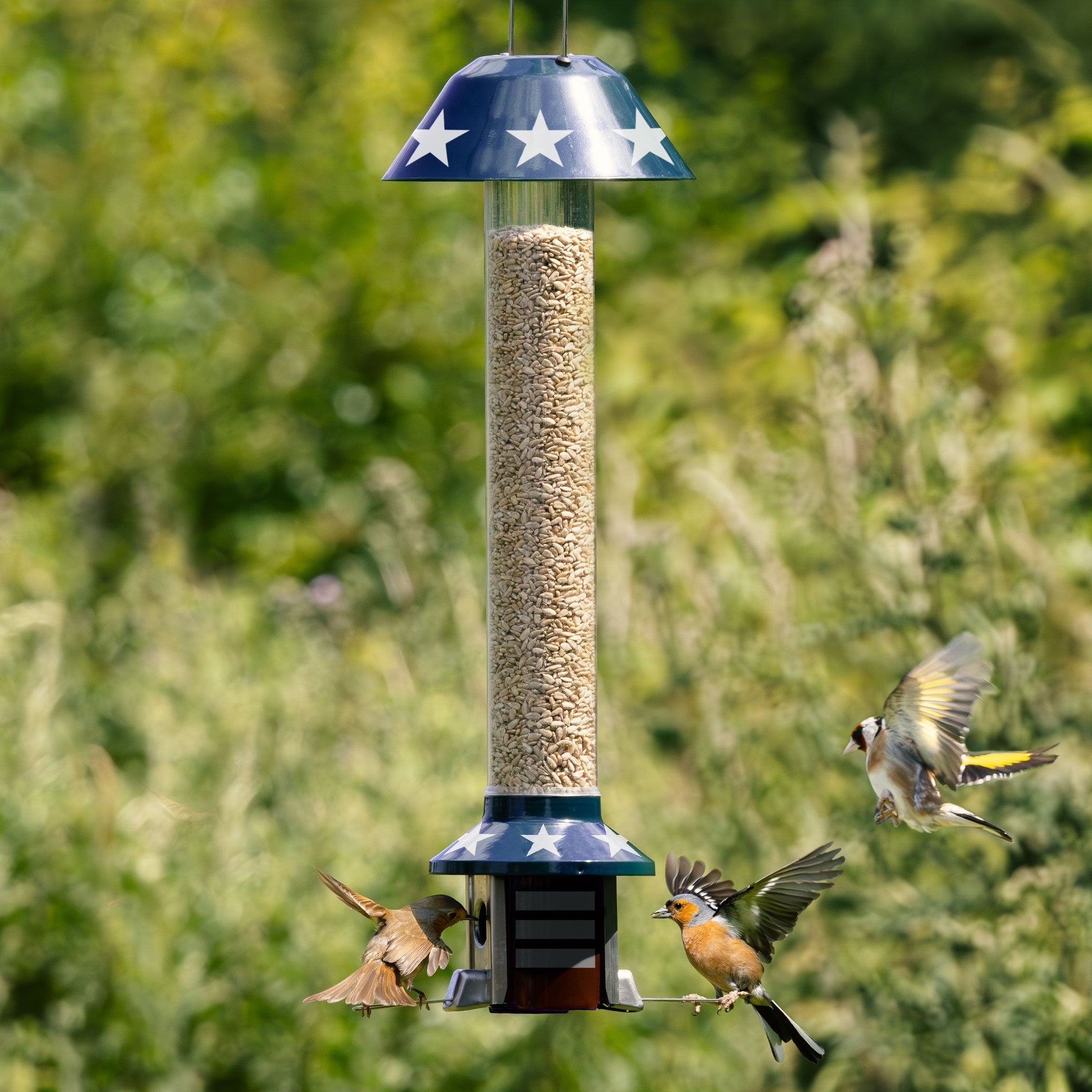 Roamwild PestOff Squirrel Proof Bird Feeder US Flag Design 2.0
