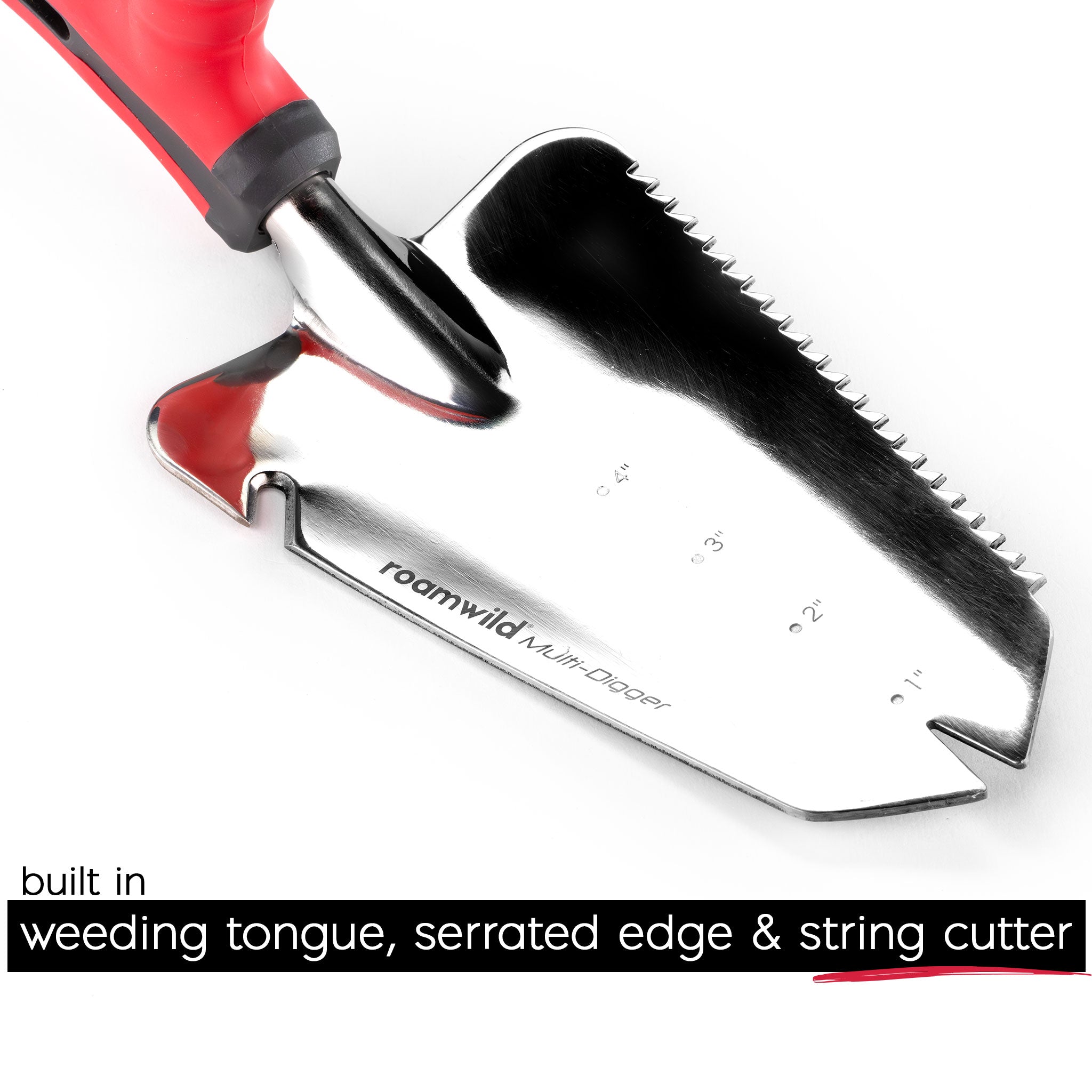 garden trowel serrated edge Roamwild Multi-Digger Hand Trowel