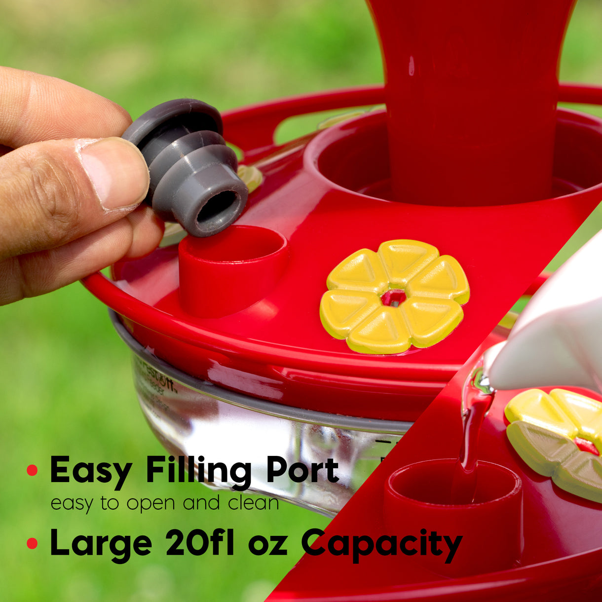 Roamwild Hanging Bee Proof Hummingbird Feeder