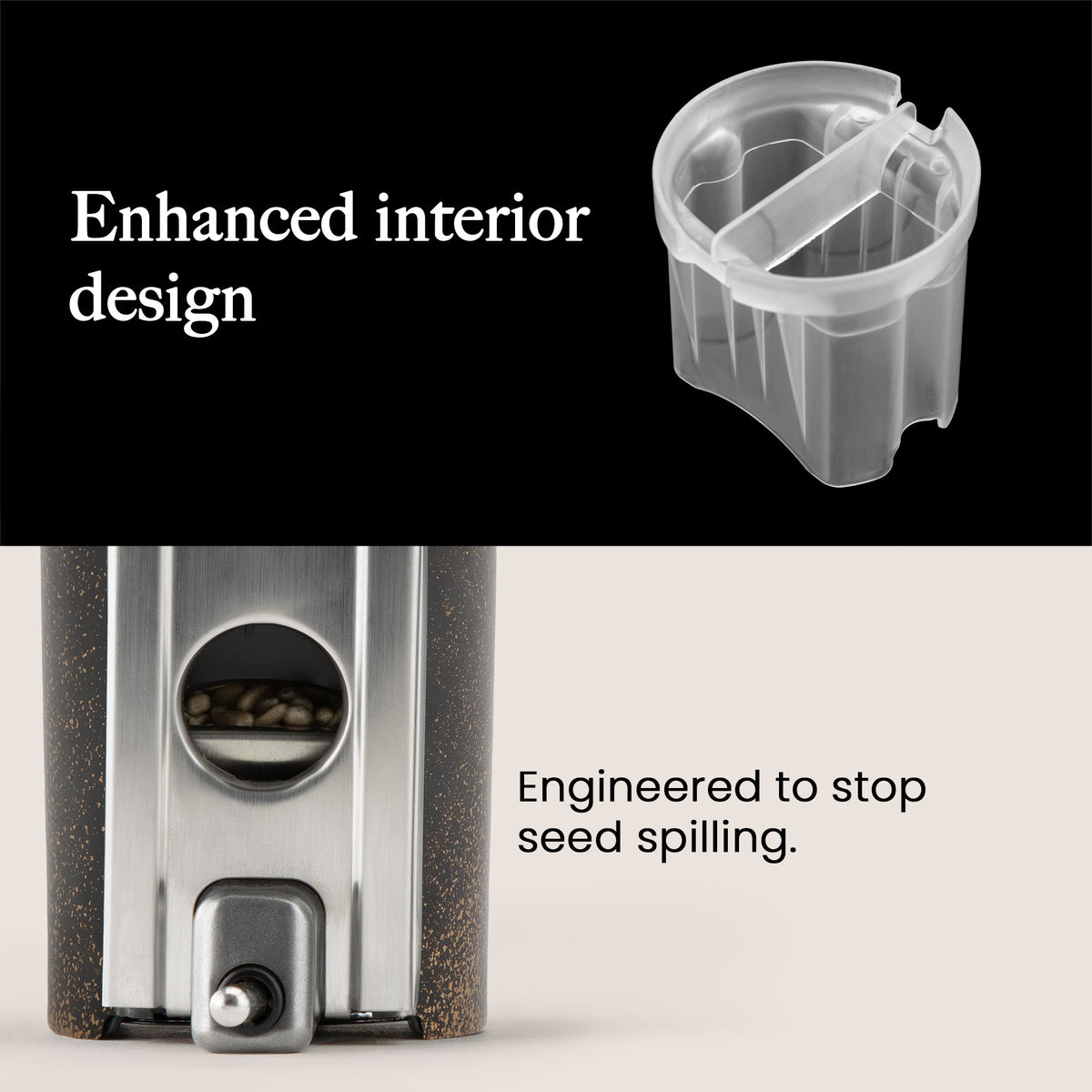 Roamwild PestOff Squirrel Proof Bird Feeder 2.0: interior view