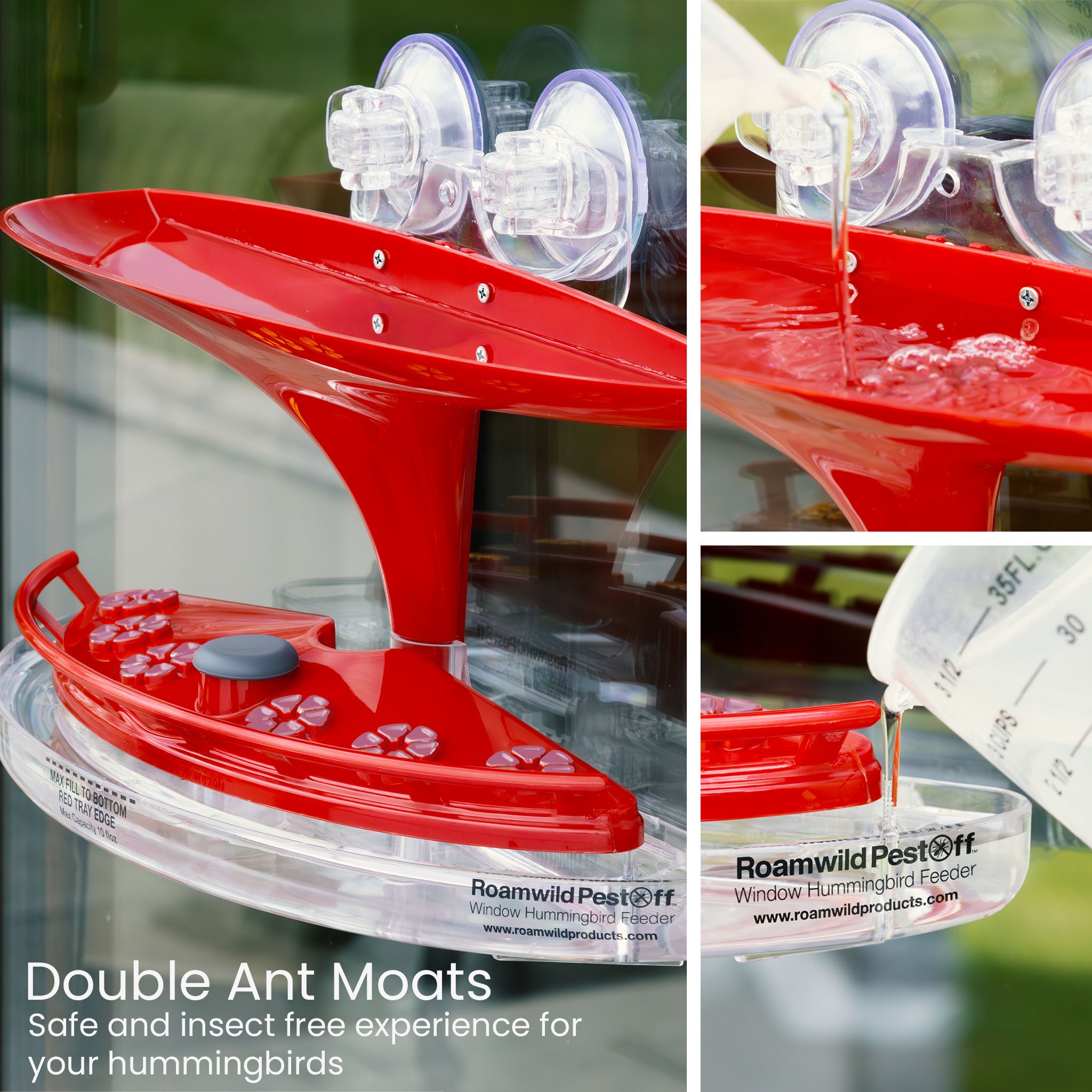 Window Mounted Roamwild Bee Proof Hummingbird Feeder