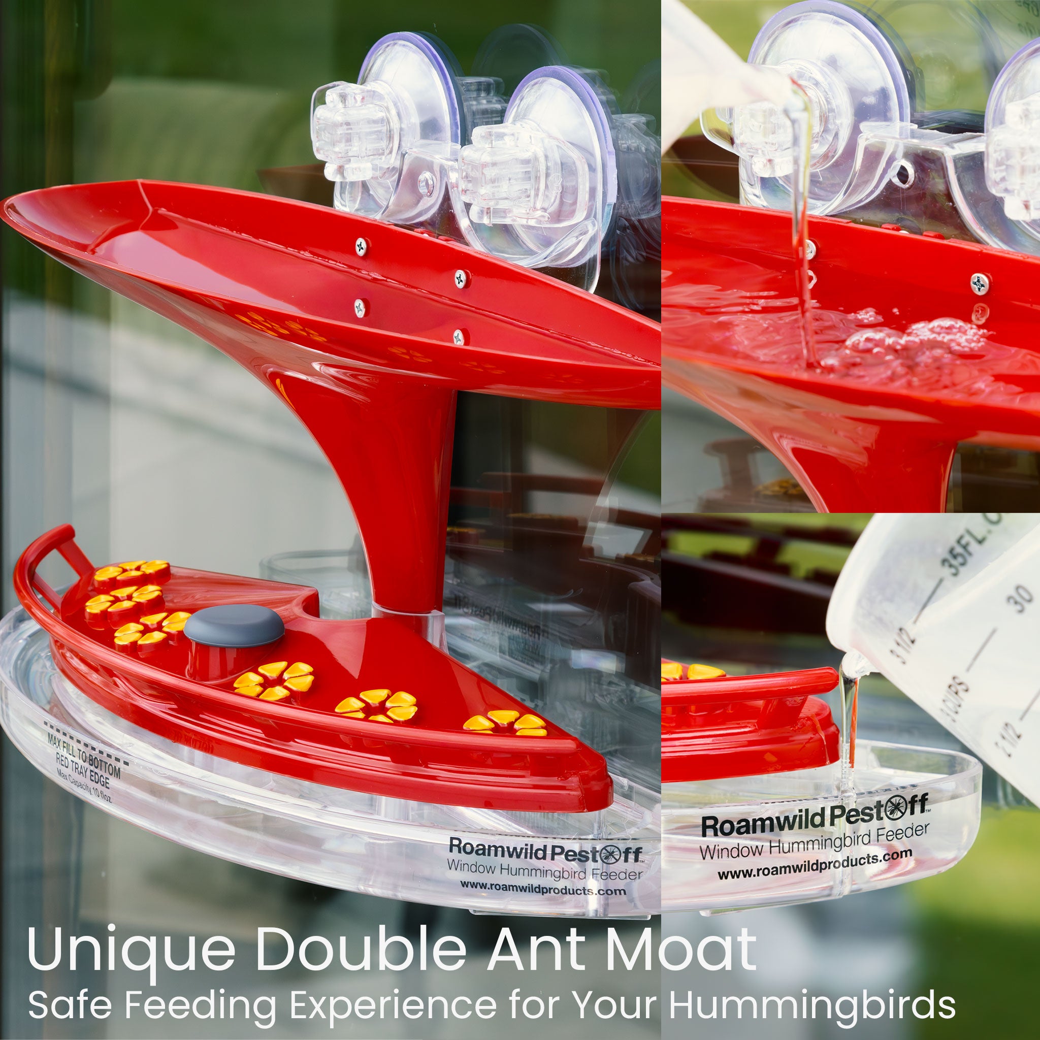 Window Mounted Roamwild Bee Proof Hummingbird Feeder