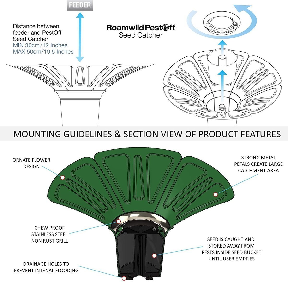 Roamwild PestOff Bird Seed Catcher