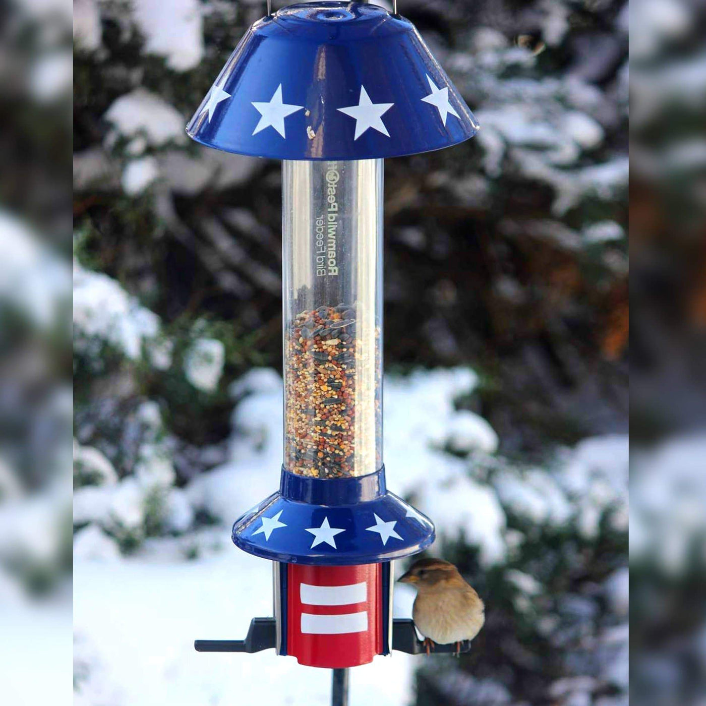Roamwild PestOff Squirrel Proof Bird Feeder US Flag Design